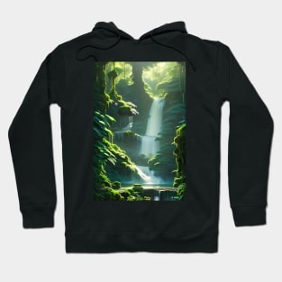 Waterfalls in a Forest Morning Sunshine Hoodie